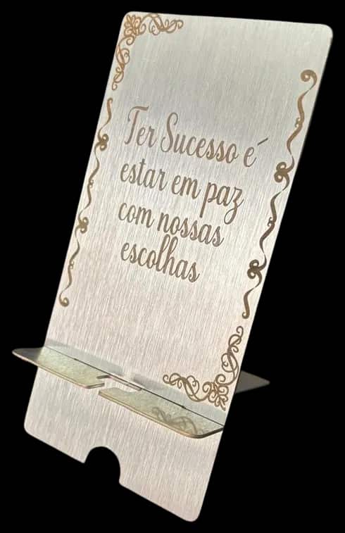 Suporte de inox para celular e notebook