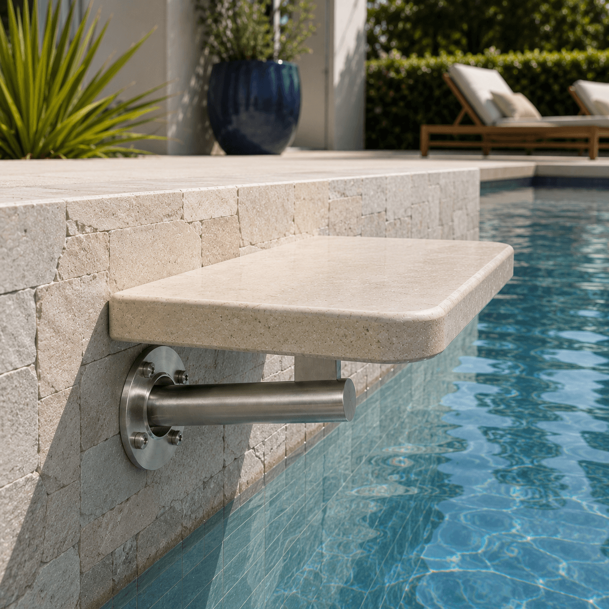 Chumbador ajustavel em aço inox 304 para piscina no banco