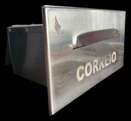 Caixa de correio de embutir em inox com gravação