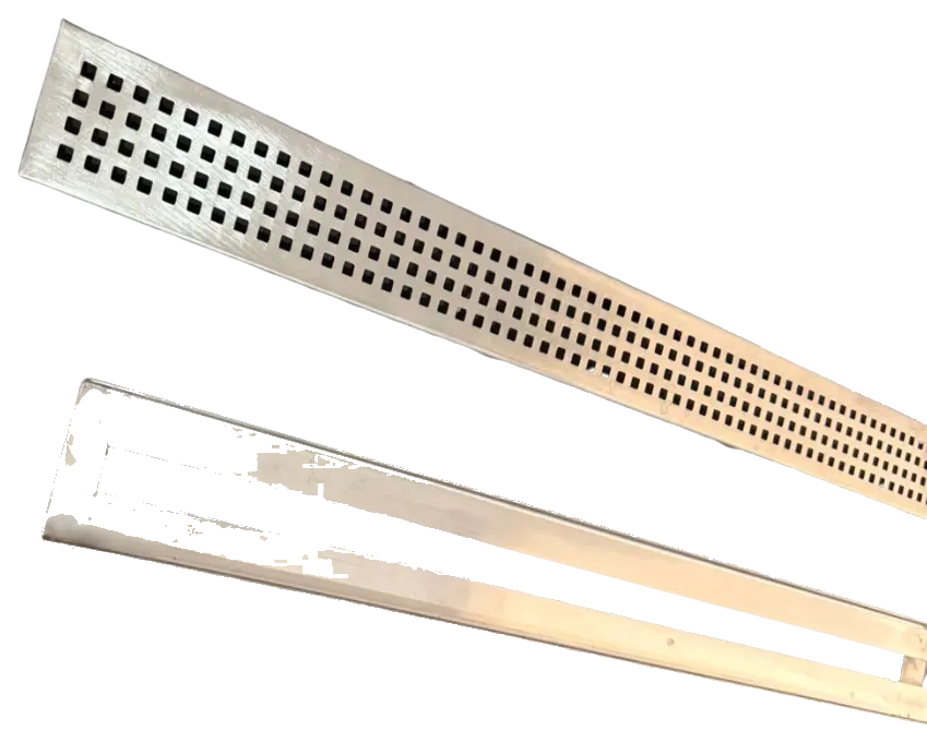 Ralo linear de inox com grelha para banheiro