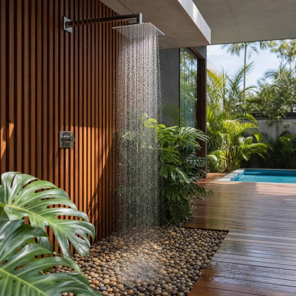 Ducha de Inox para Piscina e Banheiro: O Que Considerar